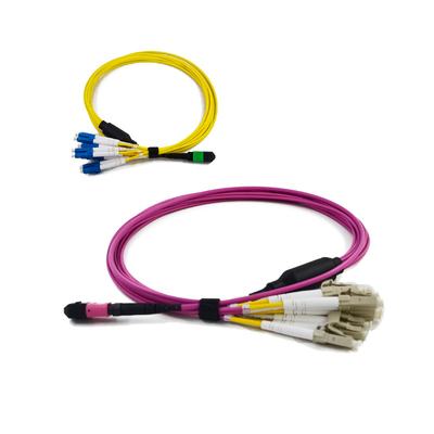 کابل کم حجم PDL MPO MTP MTP / MPO - LC Fan Out QSFP Fiber Jumper Cables