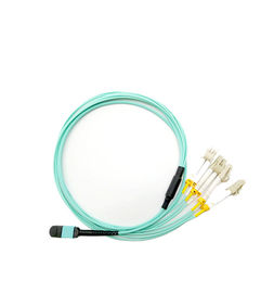 12 هسته MPO MTP کابل OM3 فیبر نوری MPO به Lc برش طناب CE ISO گواهی شده است