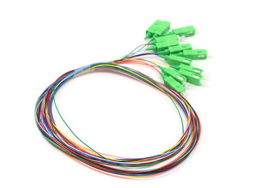 12 رنگ 0.9 میلی متر اتصال اتصال SC / APC تک حالت فیبر نوری Pigtail