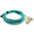 PVC / LSZH مواد MPO MTP کابل، طول سفارشی فیبر نوری پچ کابل سیم کشی