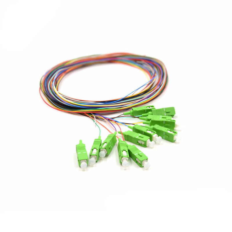 SC / APC فیبر نوری Pigtail، 2 M Fibers Jumper Cables 12 Colors Optionalal