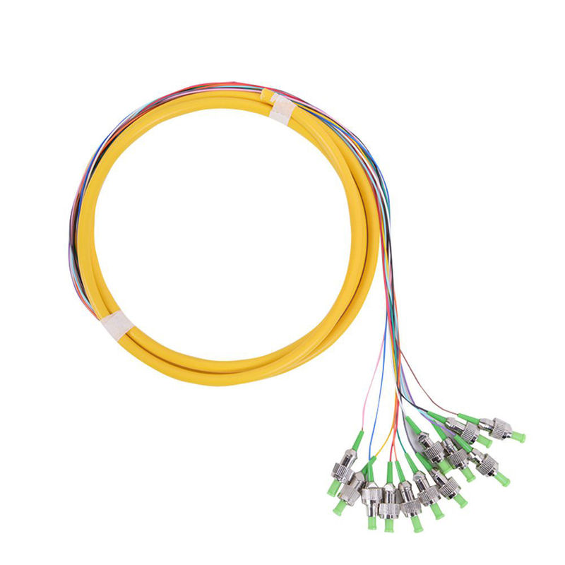 زرد فیبر نوری Pigtail لوله تحت ST APC 0.3 DB از دست دادن است
