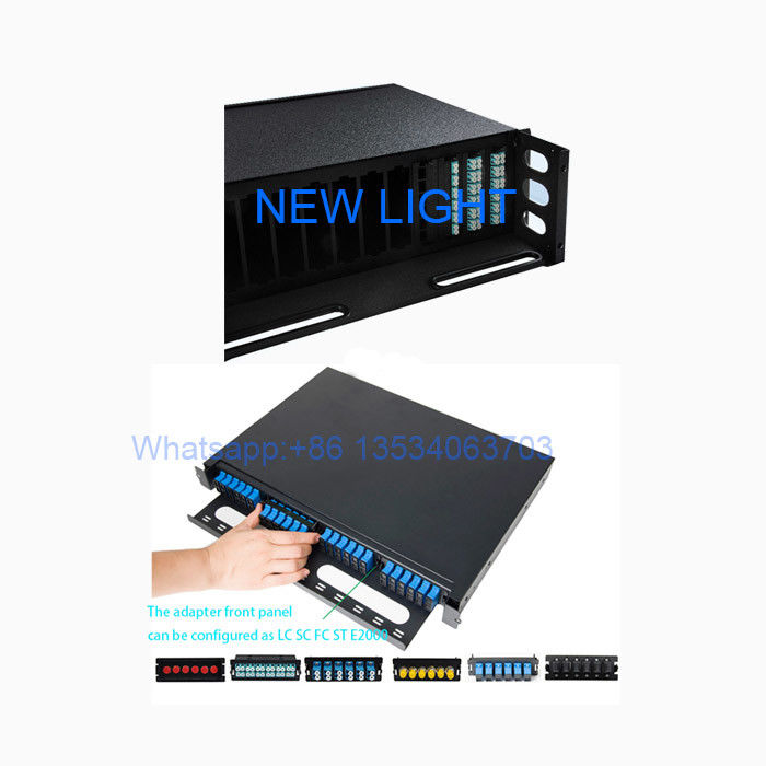 1U 2U 3U پانل فیبر نوری سیاه و سفید اندازه استاندارد LC / SC / ST / FC پورت