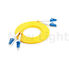 LC - LC Single Mode 9/125 کابل فیبر نوری PVC زرد دو فیبر 2.0 / 3.0 میلی متر