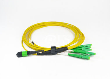 سبز MPO MTP کابل 8 هسته فیبر نوری MPO به LC پچ کابل تنه برای CATV
