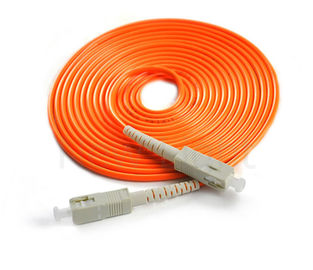 SC / PC - SC / PC فیبر نوری پچ کابل سیمپلکس حالت تک سیم نارنجی 50/125 مواد PVC
