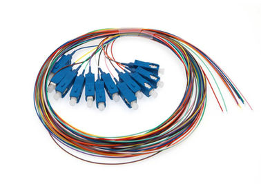 اتصال فیبر نوری Pigtail SC / E2000 / FC / ST اتصال 0.9 میلی متر 12 رنگ کابل