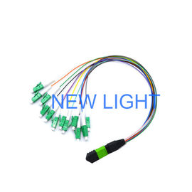 کابل MPO MTP مواد PVC / LSZH، پچ سیم فیبر نوری با طول سفارشی