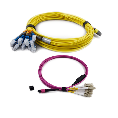 خرید 3.0 میلی متر G657A1 MPO MTP وصله سیم فیبر نوری PVC / LSZH کم اتلاف درج online manufacture