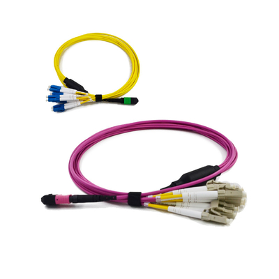 خرید کابل کم حجم PDL MPO MTP MTP / MPO - LC Fan Out QSFP Fiber Jumper Cables online manufacture