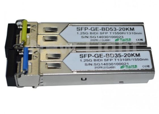 خرید 1.25Gbps 20km Single Mode SFP Transceiver با نظارت دیجیتال تشخیصی برای شبکه های فیبر نوری online manufacture