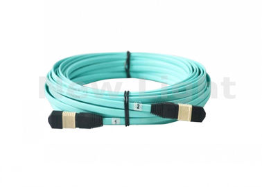 خرید 15 متر MPO MTP کابل OM3 12 رشته چند منظوره فیبر نوری کابل برای QSFP / SR ماژول online manufacture