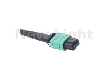 خرید سبز MPO فیبر کابل چند حالت OM3 8 هسته 10 متر برای QSFP / فرستنده و گیرنده online manufacture