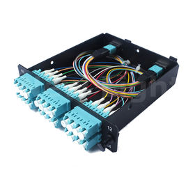 خرید جعبه توزیع 1U MPO کاست ماژول مرد - LC 24 هسته مواد آلومینیوم online manufacture