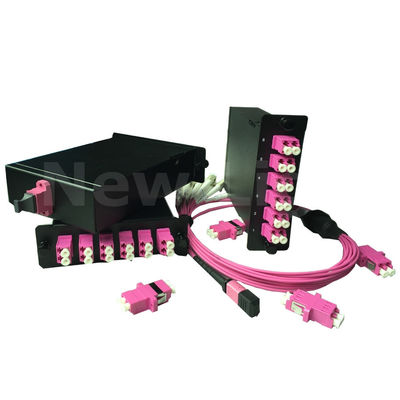 خرید ماژول کاست MPO با قابلیت نصب در رک 1U با 144 هسته فیبر نوری چند حالته OM3 online manufacture