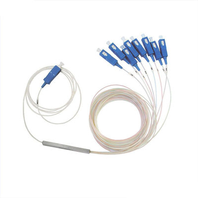 خرید 1x8 پورت پیکربندی فیبر نوری تقسیم کننده با 1260-1650nm طول موج عملیاتی و نوع لوله فولاد برای FTTH / CATV online manufacture