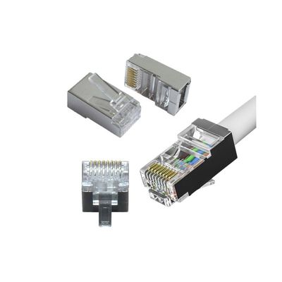 خرید کانکتور OEM CAT7 RJ45 با دانه های فرایت برای پهنای باند 600MHz و صوتی کم online manufacture