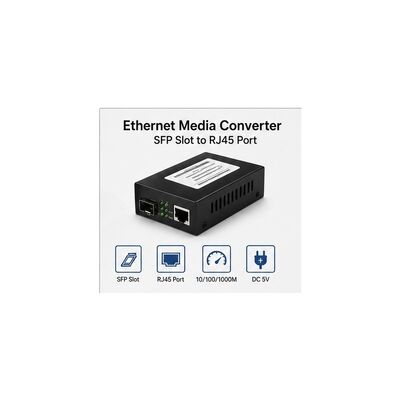 خرید تبدیل کننده رسانه Gigabit SFP با فاصله انتقال 20 کیلومتری برای فیبر تک حالت و مذاکره خودکار 10/100/1000Mbps online manufacture