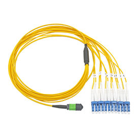 خرید G652D LSZH کابل کابلی فیبر نوری دوتایی تک حالت MPO / MTP Trunk Cord 8/12/24 هسته online manufacture