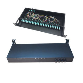 خرید پانل خاتمه پذیری فیبر نوری 19 اینچی 48 پیمانه ی مرکزی MPO / MTP برای FTTH online manufacture