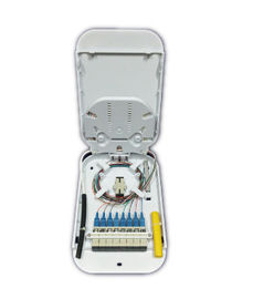 خرید جعبه خاتمه مواد سفید FSTH FTTH OTB-C08 برای کابل فیبر نوری و رنگدانه online manufacture