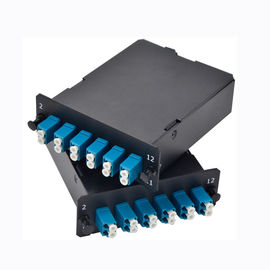 خرید 2x MPO-12 تا 12x LC Duplex، Type A، 24 فیبر OM3 Multimode FHD MPO کاست online manufacture