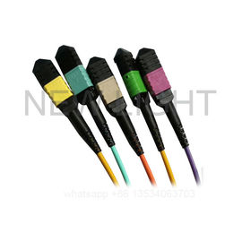 خرید MM SM MPO to 4 Duplex LC Breakout Cable Low Loss 0.35dB و ضرر استاندارد 0.60dB online manufacture