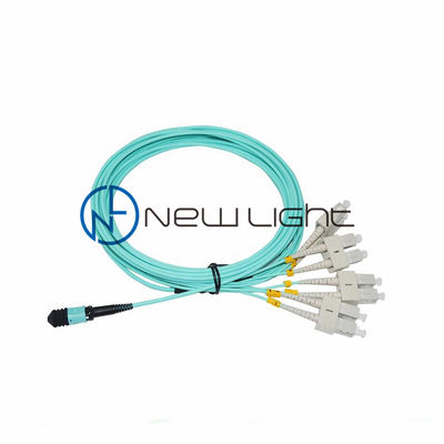 خرید کابل فیبر نوری چند حالته MPO زن به 4 DX SC با روکش LSZH کابل ترانک MPO online manufacture