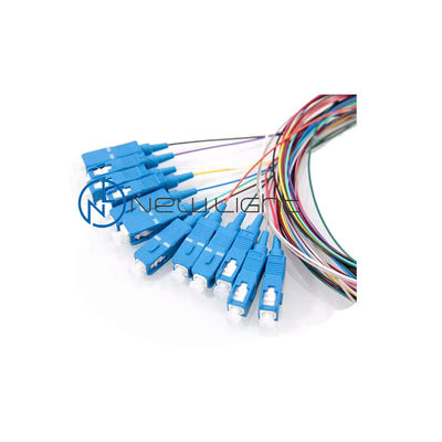 خرید LSZH 12 Color 1M Fiber Optic Pigtail SC / E2000 / FC / ST Fiber Optic Tail online manufacture