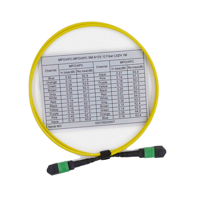 کابل زن OS2 9/125 MPO MTP 12 فیبر چند حالته وصله سیم