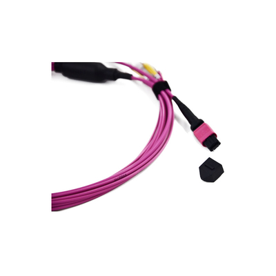 کابل فیبر MM / SM 10 گیگابایت OM3 MPO به LC کابلهای وصله Fanout 0.9mm