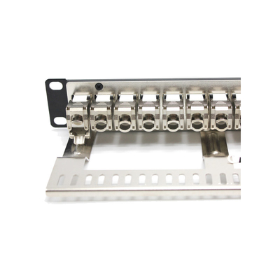 پنل پیچ ایثرنتی RJ45 فلزی سیاه با گواهینامه RoHS برای نصب در قفسه
