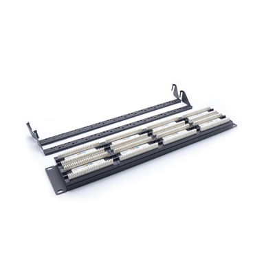 1U Metal RJ45 Patch Panel برای اتصالات اترنت Cat5e/Cat6/Cat6a/Cat7 قابل نصب در قفسه