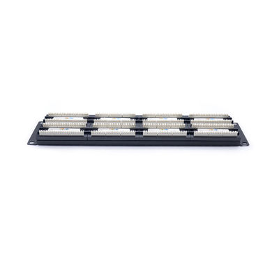 1U 2U Black Metal RJ45 Patch Panel با کرون IDC Termination برای مدیریت کابل های اترنت