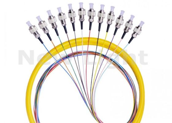 FC UPC 12 Core Single Mode Fiber Optic Pigtail با قطر 0.9mm برای انتقال داده ها
