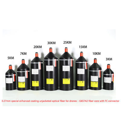 کابل فیبر نوری UAV درجه نظامی با انتقال تک حالت 0-20 کیلومتر و مقاومت در برابر دمای شدید برای انتقال داده های امن