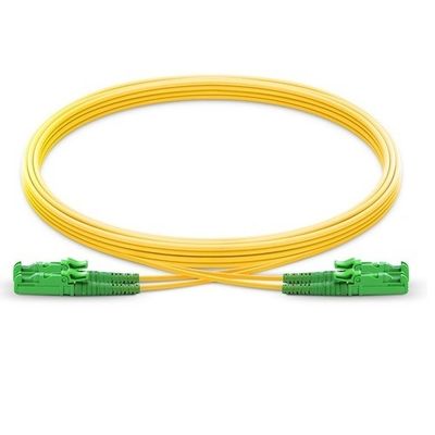 E2000 APC Single Mode Duplex Fiber Optic Patch Cord با مواد LSZH و طول قابل تنظیم
