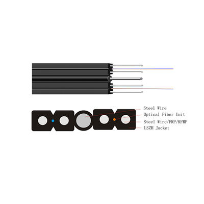 کابل افتادن FTTH خودنگهدار با روکش LSZH و فیبر تک‌حالته G652A1 برای کاربردهای هوایی