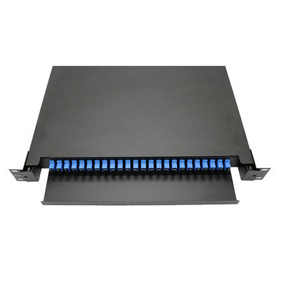 پنل پچ فیبر نوری 24 پورت SC Type 1U Rack Mount با طراحی کششی و فشاری برای مدیریت کابل
