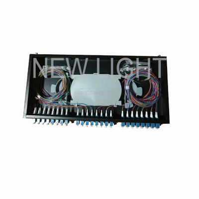 پنل پچ فیبر نوری LC 48 پورت 1U قابل نصب در رک برای مدیریت فیبر مالتی‌مود OM3/OM4